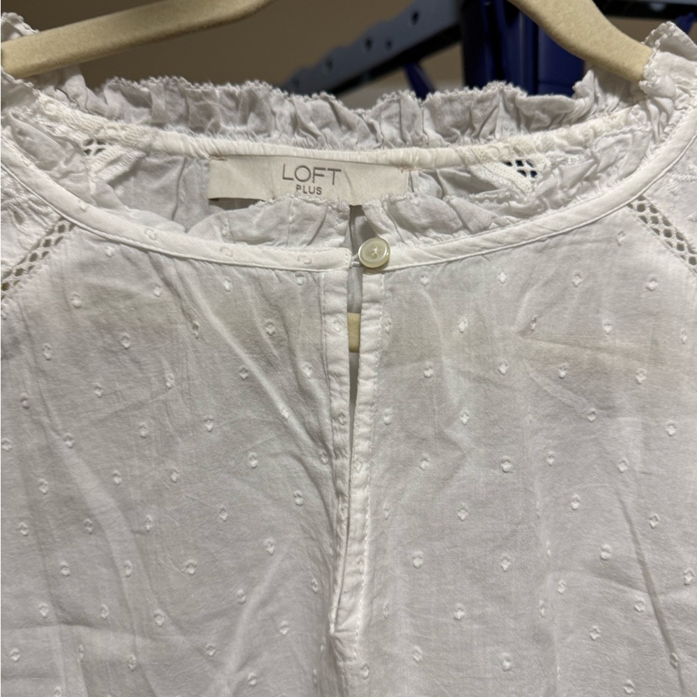 Loft Plus Size 22- Elegant White Women's Top - Picture 4 of 7